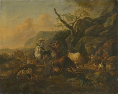 Paesaggio con cacciatori da Johann Heinrich Roos